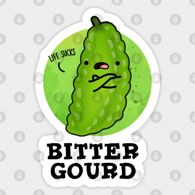 Bitter Gourd Cute Veggie Pun Sticker by punnybone